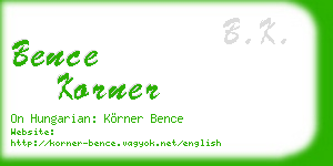 bence korner business card