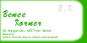 bence korner business card